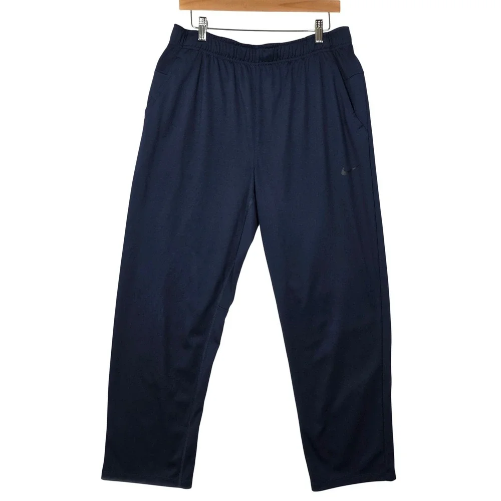 Nike Mens Size Large Navy‎ Dri Fit Training Pants Athletic Gym Workout